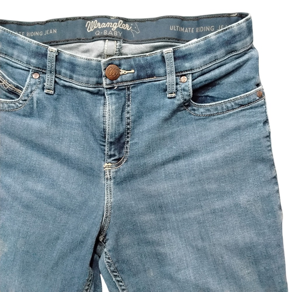 Wrangler Q-Baby Ultimate Riding Jeans Womens 11x34 Medium Wash Bootcut 10WRQ20YG